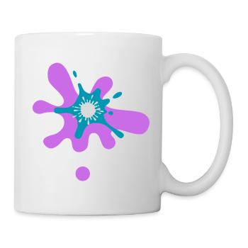 Abstrakter Farbspritzer Druck - Tasse - Weiß - Rechts