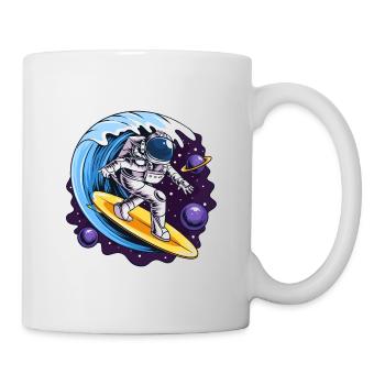 Space astronaut on surfboards - Mug - white - Right