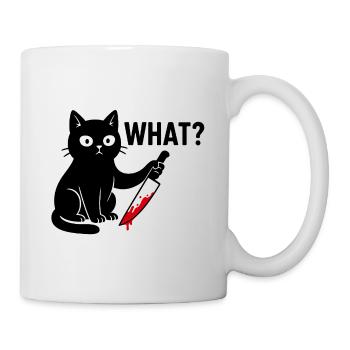 Chat noir avec couteau – Drôle d’Halloween - Mug blanc - blanc - Droite