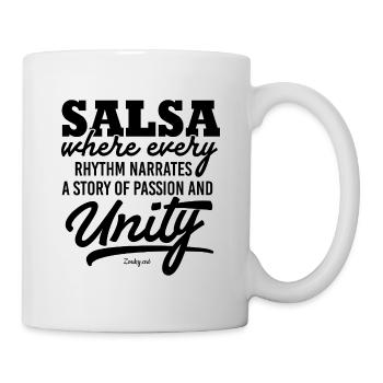 Kubanische Salsa Tanzmusik T-Shirt Liebe - Tasse - Weiß - Rechts