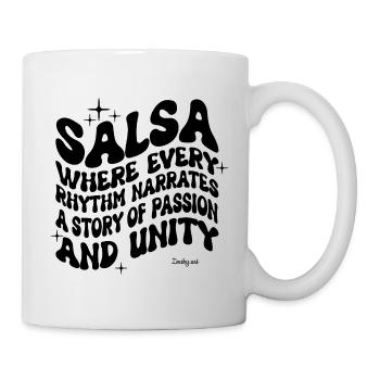 Kubanisches Salsa Tanz Liebhaber T-Shirt - Tasse - Weiß - Rechts