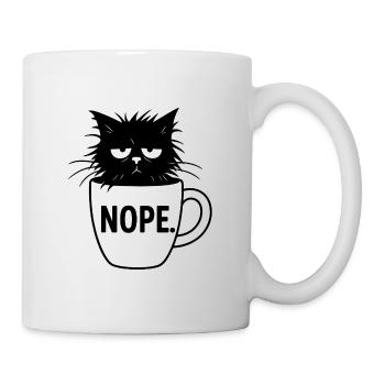 Nope Katze Kaffee Sarkasmus - Tasse - Weiß - Rechts