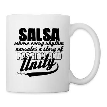 Salsa Tanz Kuba Latein Party Shirt - Tasse - Weiß - Rechts