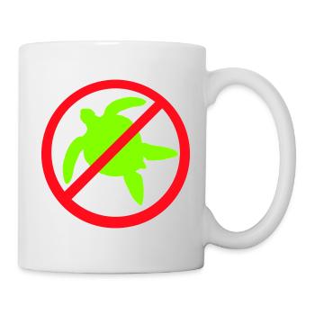 Keine Wasserschildkröte Verboten Schild Zone gegen - Tasse - Weiß - Rechts