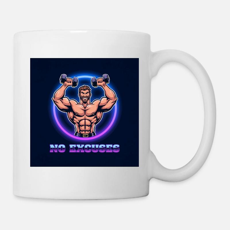 Motivating muscle design with a power quote - Mug - white
