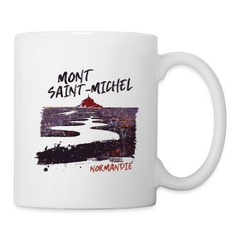 Mont Saint-Michel, Sonnenuntergang, Normandie - Tasse - Weiß - Rechts