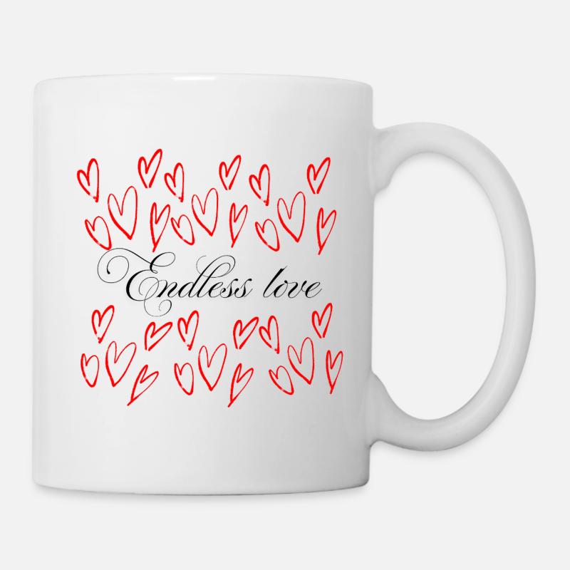 Endlose Liebe - Herzen Schwarm  - Tasse - Weiß