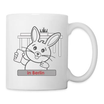 Portrait de lapin mignon à Berlin - Mug blanc - blanc - Droite