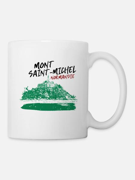 Normandie Mont Saint-Michel in Grün - Tasse - Weiß