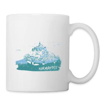 Mont Saint-Michel Blue Watercolor - Mug - white - Right