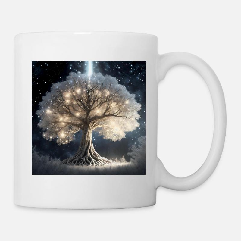 Leuchtender Baum der Träume - Tasse - Weiß
