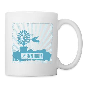 Mallorca Windmühle und Design - Tasse - Weiß - Rechts