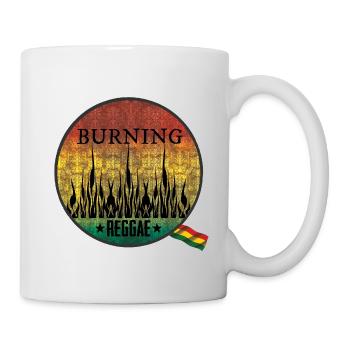 Feuriges Burning Reggae Emblem - Tasse - Weiß - Rechts