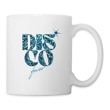 Glitzer Disco Fever Blau Design - Tasse - Weiß - Rechts