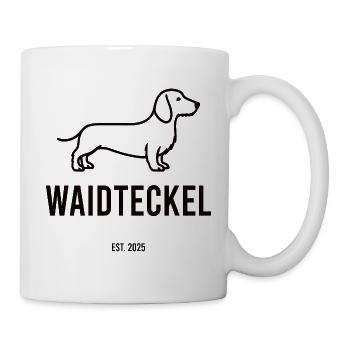 Waidteckel – l’amour de la chasse rencontre la puissance du teckel. 🐾🌲 - Mug blanc - blanc - Droite