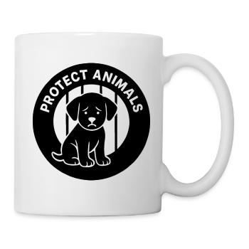 Imprimé chien avec motif de protection contre le commerce des chiots - Mug blanc - blanc - Droite