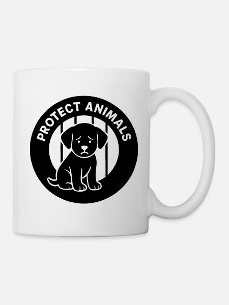 Hundedruck mit Schutzmotiv gegen Welpenhandel - Tasse - Weiß