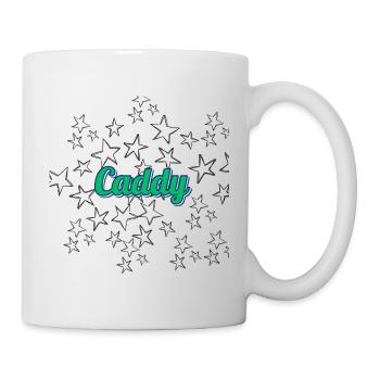 Luminous caddy lettering with stars - Mug - white - Right