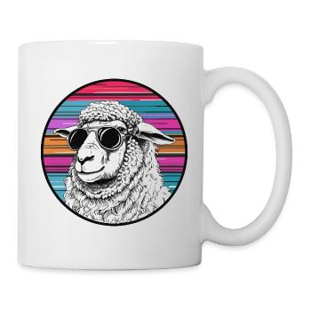 Lamasurfer mit Sonnenbrille - Tasse - Weiß - Rechts