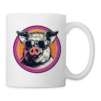Coolres pig with sunglasses - Mug - white - Right