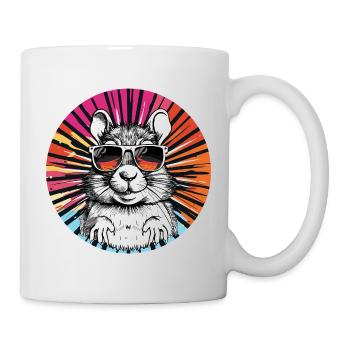 Hamster cool avec des lunettes de soleil - Mug blanc - blanc - Droite