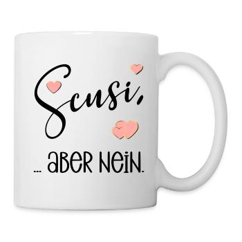 DEUTSCH ITALIENISCH ENTSCHULDIGUNG NEIN HERZ - Tasse - Weiß - Rechts