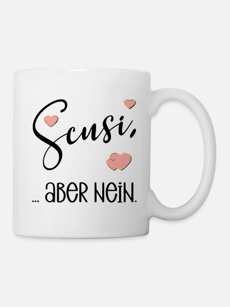 DEUTSCH ITALIENISCH ENTSCHULDIGUNG NEIN HERZ - Tasse - Weiß