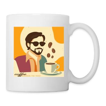 Café vintage / rétro Affiche - Mug blanc - blanc - Droite