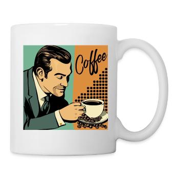 Coffee retro / vintage poster for your café - Mug - white - Right
