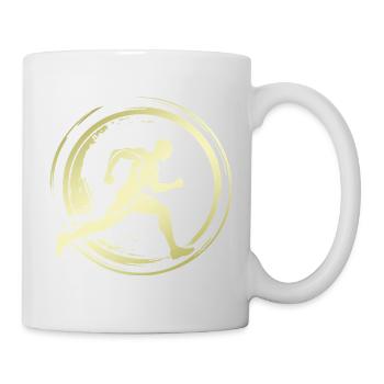 Laufen Joggen Marathon Silhouette - Tasse - Weiß - Rechts