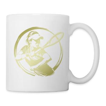 Tennis Spielerin Silhouette - Tasse - Weiß - Rechts