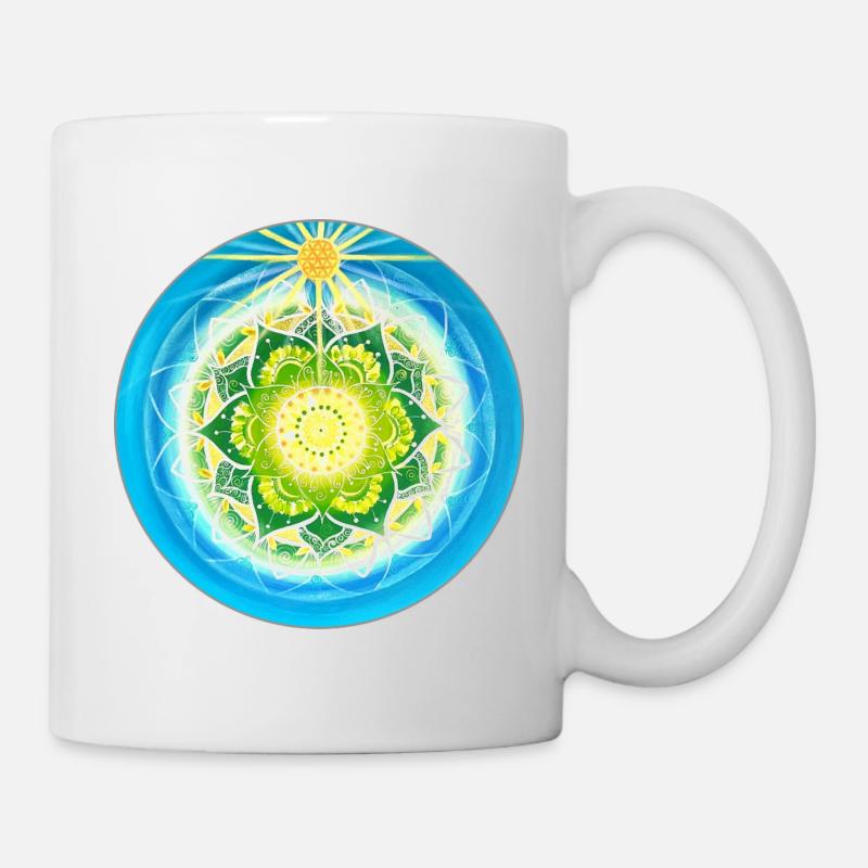 Mandala vivant et lumineux - Mug blanc - blanc