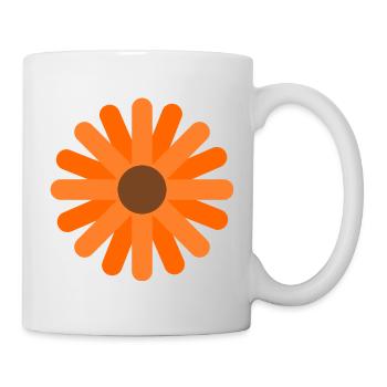 Calendula Flower Retro Pattern T-Shirt - Mug - white - Right
