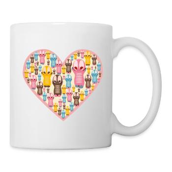 Mignon Kawaii Figurines Coeur - Mug blanc - blanc - Droite