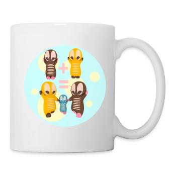 Niedliche Kawaiifiguren Familie - Tasse - Weiß - Rechts