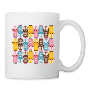 Niedliche Kawaiifigur Muster mit bunten Farben - Tasse - Weiß - Rechts