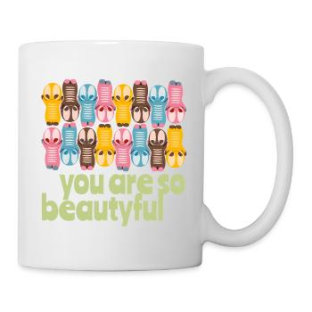 De jolies figurines kawaii vous êtes belle - Mug blanc - blanc - Droite