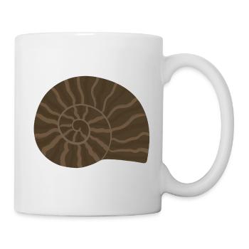 Elegantes Ammonit Fossil Muster Design - Tasse - Weiß - Rechts
