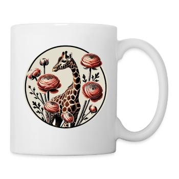 Giraffe and Floral Mandala Design - Mug - white - Right