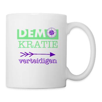 « Défendre la démocratie » Boussole Violette Violette - Mug blanc - blanc - Droite