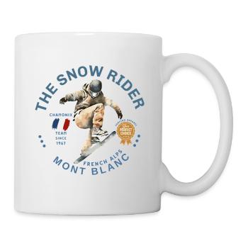 Mont Blanc skier in action in Chamonix - Mug - white - Right