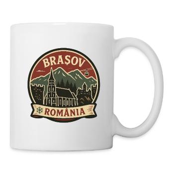 Brașov Mountain Landscape Design - Mug - white - Right