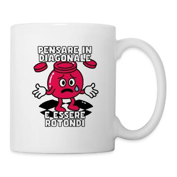 Pensez en diagonale, soyez rond - Mug blanc - blanc - Droite