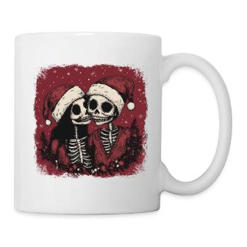 Zombie couple celebrating Christmas - Mug - white - Right