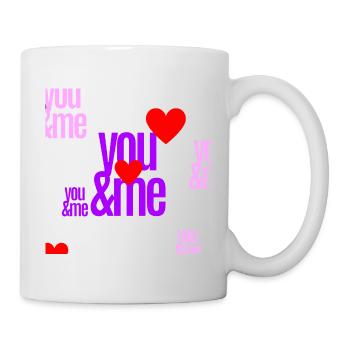 Liebesmotivation mit Herzbuchstaben - Tasse - Weiß - Rechts