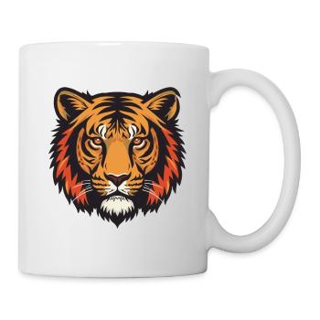 Expressive tiger head impression - Mug - white - Right