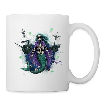 Skelett Meerjungfrau mit Geisterschiff - Tasse - Weiß - Rechts