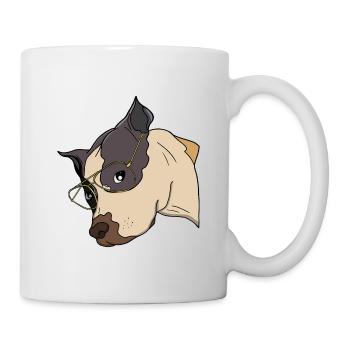 Stylish Dog with Gold Glasses - Mug - white - Right