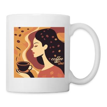 Coffee retro style vintage poster - Mug - white - Right