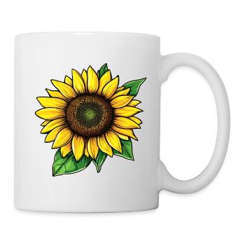 Sonnenblume Vektor Grafik Illustration - Tasse - Weiß - Rechts
